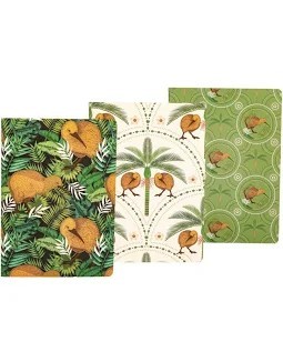 Set of 3 notebookes. Kiwi Tropics