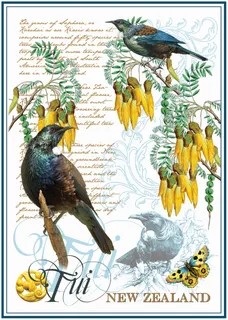 Heritage tea towel Tui