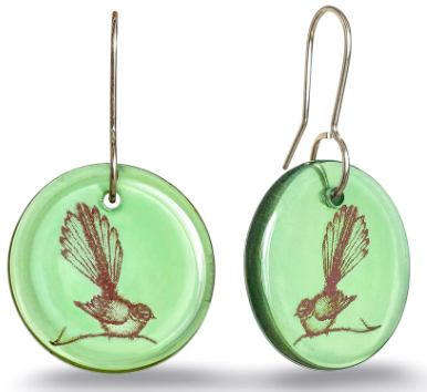 Glass Fantail Disc Earrings