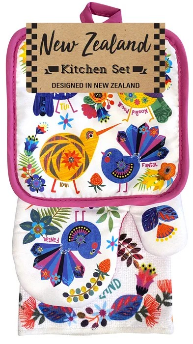 Kitchen Set Retro  NZ birds - White