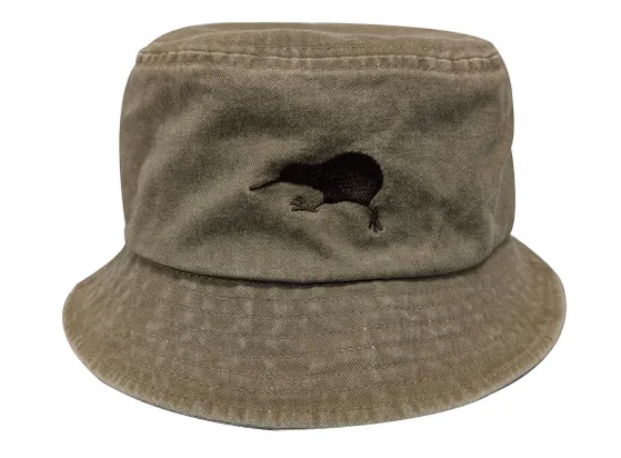 Khaki Kiwi Bucket Hat