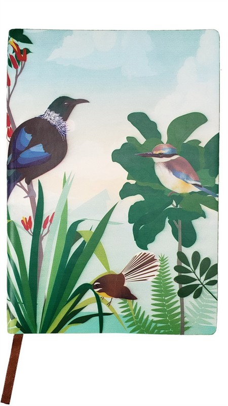 A5 Notebook Native Birds - Blue/ Green