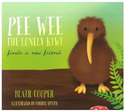 Pee Wee the Lonely Kiwi with a free kiwi soft toy