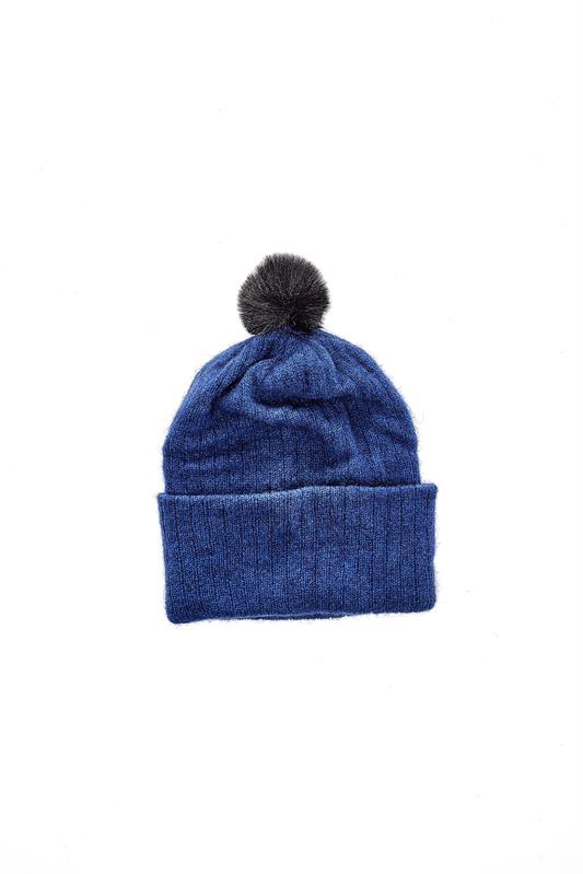 Childrens Possum Pompom Beanie - Ocean