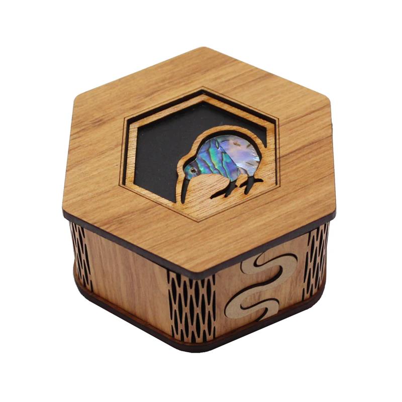 Hexagonal Box - Paua Kiwi